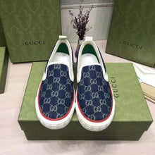Load image into Gallery viewer, Gucci Unisex  Gucci Tennis 1977 Slip-On Sneaker Eco Washed Organic GG Jacquard Denim