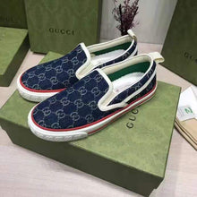 Load image into Gallery viewer, Gucci Unisex  Gucci Tennis 1977 Slip-On Sneaker Eco Washed Organic GG Jacquard Denim