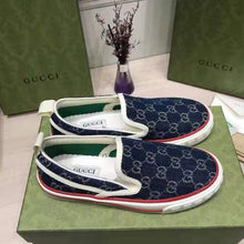 Load image into Gallery viewer, Gucci Unisex  Gucci Tennis 1977 Slip-On Sneaker Eco Washed Organic GG Jacquard Denim
