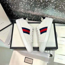 Load image into Gallery viewer, Gucci Unisex Ace Classic Low-Top Leather Sneaker-White