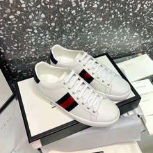 Load image into Gallery viewer, Gucci Unisex Ace Classic Low-Top Leather Sneaker-White