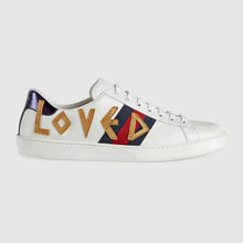 Load image into Gallery viewer, Gucci Unisex Ace Embroidered Leather Sneaker Shoes Style-White