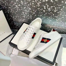 Load image into Gallery viewer, Gucci Unisex Ace Embroidered Sneaker with Iconic Gold Embroidered Bee-White