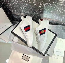 Load image into Gallery viewer, Gucci Unisex Ace Embroidered Sneaker with Iconic Gold Embroidered Bee-White