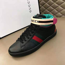 Load image into Gallery viewer, Gucci Unisex Ace Gucci Stripe High-Top Sneaker in 5.1 cm Height-Black