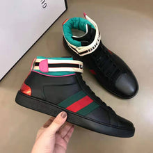 Load image into Gallery viewer, Gucci Unisex Ace Gucci Stripe High-Top Sneaker in 5.1 cm Height-Black