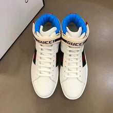 Load image into Gallery viewer, Gucci Unisex Ace Gucci Stripe High-Top Sneaker in 5.1 cm Height-White