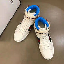 Load image into Gallery viewer, Gucci Unisex Ace Gucci Stripe High-Top Sneaker in 5.1 cm Height-White
