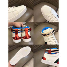 Load image into Gallery viewer, Gucci Unisex Ace Gucci Stripe High-Top Sneaker in 5.1 cm Height-White