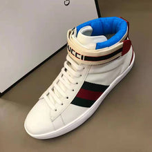 Load image into Gallery viewer, Gucci Unisex Ace Gucci Stripe High-Top Sneaker in 5.1 cm Height-White