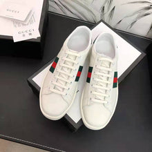 Load image into Gallery viewer, Gucci Unisex Ace Leather Sneaker White Leather with Green Crocodile Detail