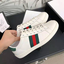 Load image into Gallery viewer, Gucci Unisex Ace Leather Sneaker White Leather with Green Crocodile Detail