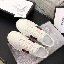 Load image into Gallery viewer, Gucci Unisex Ace Leather Sneaker White Leather with Green Crocodile Detail