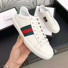 Load image into Gallery viewer, Gucci Unisex Ace Leather Sneaker White Leather with Green Crocodile Detail