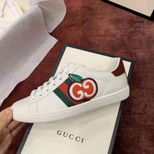 Load image into Gallery viewer, Gucci Unisex Ace Sneaker with GG Apple in White Leather 2 cm Heel