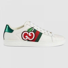 Load image into Gallery viewer, Gucci Unisex Ace Sneaker with GG Apple in White Leather 2 cm Heel