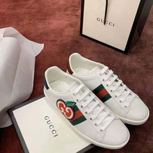 Load image into Gallery viewer, Gucci Unisex Ace Sneaker with GG Apple in White Leather 2 cm Heel