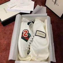 Load image into Gallery viewer, Gucci Unisex Ace Sneaker with GG Apple in White Leather 2 cm Heel