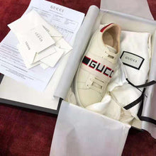 Load image into Gallery viewer, Gucci Unisex Ace Sneaker with Gucci Stripe in White Leather Rubber Sole