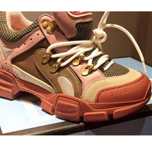 Load image into Gallery viewer, Gucci Unisex Flashtrek Sneaker in Brown and Pink Leather 5.6 cm Heel