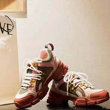 Load image into Gallery viewer, Gucci Unisex Flashtrek Sneaker in Brown and Pink Leather 5.6 cm Heel