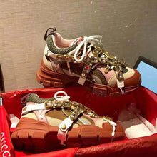 Load image into Gallery viewer, Gucci Unisex Flashtrek Sneaker in Brown and Pink Leather 5.6 cm Heel