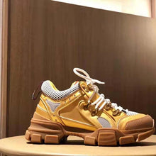 Load image into Gallery viewer, Gucci Unisex Flashtrek Sneaker in Gold Metallic Leather 5.6 cm Heel