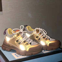 Load image into Gallery viewer, Gucci Unisex Flashtrek Sneaker in Gold Metallic Leather 5.6 cm Heel