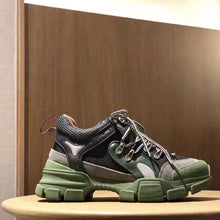 Load image into Gallery viewer, Gucci Unisex Flashtrek Sneaker in Green and Black Leather 5.6 cm Heel