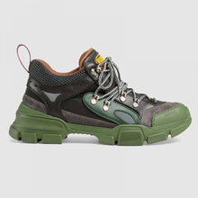 Load image into Gallery viewer, Gucci Unisex Flashtrek Sneaker in Green and Black Leather 5.6 cm Heel
