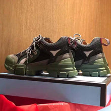 Load image into Gallery viewer, Gucci Unisex Flashtrek Sneaker in Green and Black Leather 5.6 cm Heel