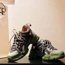 Load image into Gallery viewer, Gucci Unisex Flashtrek Sneaker in Green and Black Leather 5.6 cm Heel