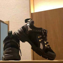 Load image into Gallery viewer, Gucci Unisex Flashtrek Sneaker with Removable Crystals in Black Leather 5.6 cm Heel