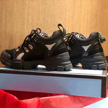 Load image into Gallery viewer, Gucci Unisex Flashtrek Sneaker with Removable Crystals in Black Leather 5.6 cm Heel