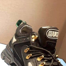 Load image into Gallery viewer, Gucci Unisex Flashtrek Sneaker with Removable Crystals in Black Leather 5.6 cm Heel