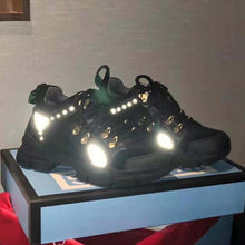 Load image into Gallery viewer, Gucci Unisex Flashtrek Sneaker with Removable Crystals in Black Leather 5.6 cm Heel