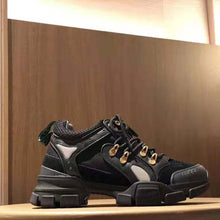 Load image into Gallery viewer, Gucci Unisex Flashtrek Sneaker with Removable Crystals in Black Leather 5.6 cm Heel