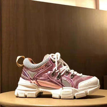 Load image into Gallery viewer, Gucci Unisex Flashtrek Sneaker with Removable Crystals in Pink Metallic Leather 5.6 cm Heel