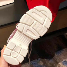 Load image into Gallery viewer, Gucci Unisex Flashtrek Sneaker with Removable Crystals in Pink Metallic Leather 5.6 cm Heel