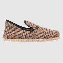 Load image into Gallery viewer, Gucci Unisex GG Check Wool Loafer in Brown Check Wool