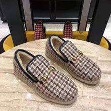 Load image into Gallery viewer, Gucci Unisex GG Check Wool Loafer in Brown Check Wool