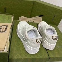 Load image into Gallery viewer, Gucci Unisex GG Embossed Sneaker White Smooth Leather Lace Up Flat