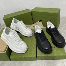 Load image into Gallery viewer, Gucci Unisex GG Embossed Sneaker White Smooth Leather Lace Up Flat
