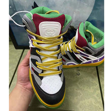 Load image into Gallery viewer, Gucci Unisex GG Gucci Basket Sneaker Black Demetra Rubber Interlocking G Patch