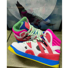 Load image into Gallery viewer, Gucci Unisex GG Gucci Basket Sneaker Pink Demetra Rubber Interlocking Grey Mesh