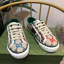 Load image into Gallery viewer, Gucci Unisex GG Gucci Tennis 1977 Sneaker Green Red Web Flat 2 cm Heel