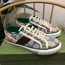 Load image into Gallery viewer, Gucci Unisex GG Gucci Tennis 1977 Sneaker Green Red Web Flat 2 cm Heel