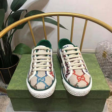 Load image into Gallery viewer, Gucci Unisex GG Gucci Tennis 1977 Sneaker Green Red Web Flat 2 cm Heel