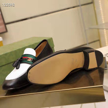 Load image into Gallery viewer, Gucci Unisex GG Loafer Web Interlocking G White Black Leather Green Red Web