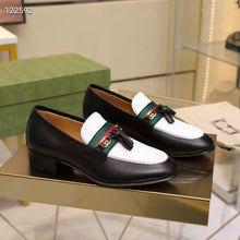 Load image into Gallery viewer, Gucci Unisex GG Loafer Web Interlocking G White Black Leather Green Red Web